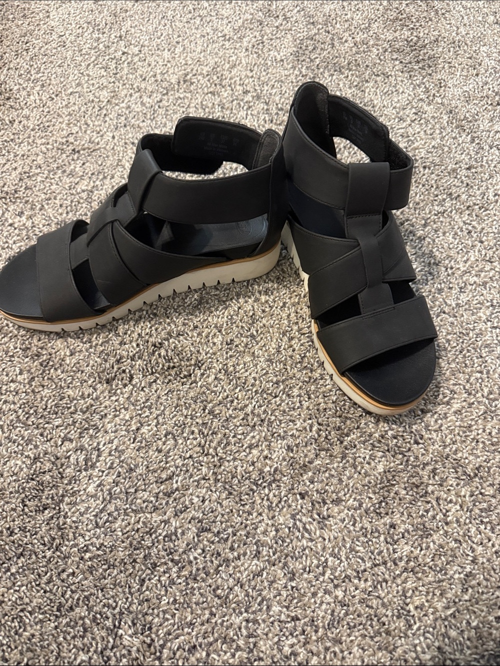 Dr. Scholl's Black Strappy Wedge Sandals